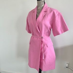 Zara linen blend blazer mini dress